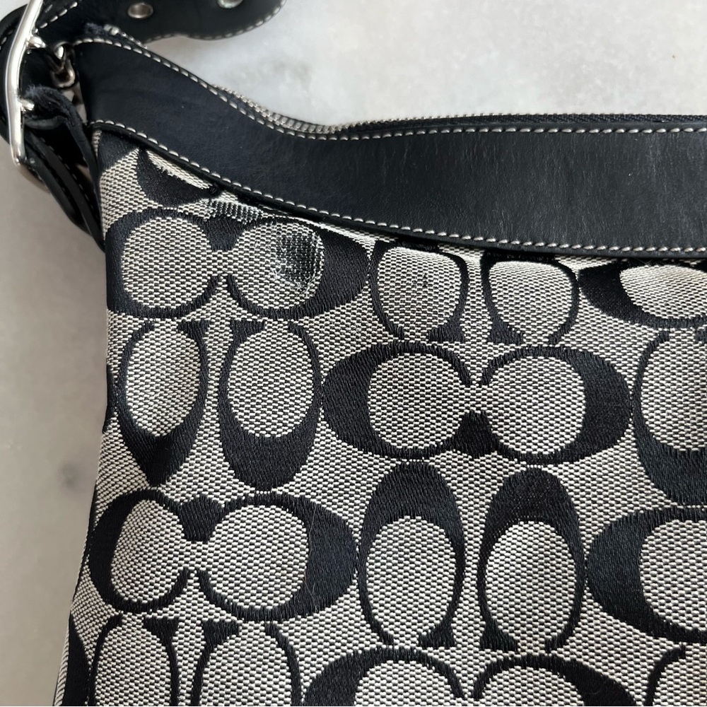 Coach Signature Slim Duffle Large 6346 Black Grey Y2K - Picture 8 of 13